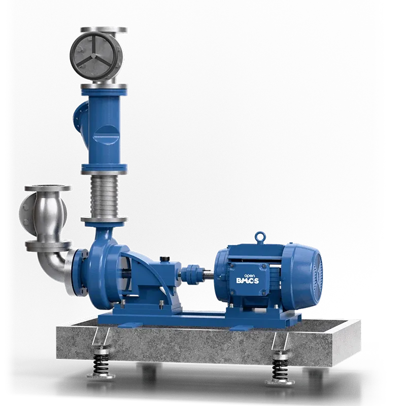 Pre-made 3D pump skid graphic from the OpenBMCS library