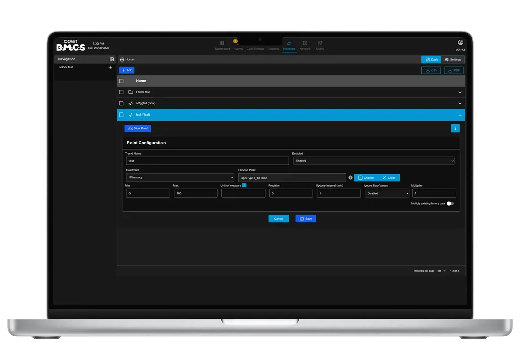 Point Configuration UI showing access settings